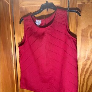 Talbots Vibrant Red Irish Linen Sleeveless Top Size 16P